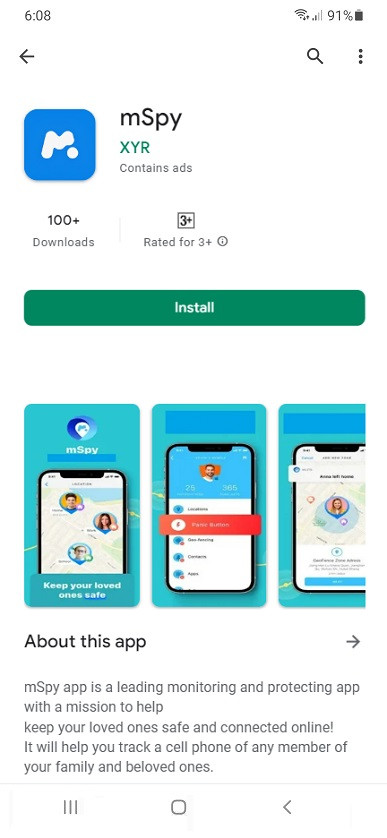 mSpy on Play Store
